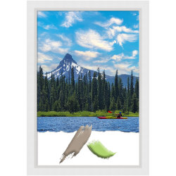 Amanti Art Rectangular Wood Picture Frame, 28" x 40", Matted For 24" x 36", Blanco White