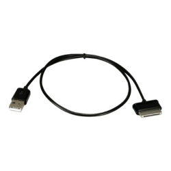 QVS - Charging / data cable - USB male to Samsung 30-pin Dock Connector male - 6.6 ft - black - for Samsung Galaxy Tab 10.1, Tab 10.1N, Tab 10.1V, Tab 2, Tab 7.0, Tab 7.7, Tab 8.9