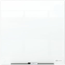 Quartet InvisaMount Magnetic Glass Board - 48" (4 ft) Width x 48" (4 ft) Height - White Glass Surface - Horizontal - Magnetic