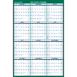 AT-A-GLANCE® Erasable/Reversible Vertical Wall Calendar, 24" x 36", January to December 2024, PM210S28