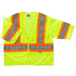 Ergodyne GloWear Safety Vest, 2-Tone, Type-R Class 3, Large/X-Large, Lime, 8330Z