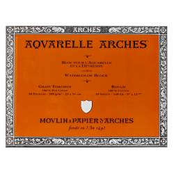 Arches® Aquarelle Watercolor Block, 140 Lb, Rough Press, 9" x 12"