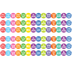 Teacher Created Resources Die-Cut Border Trim, Colorful Positive Sayings, 35' Per Pack, Set Of 6 Packs