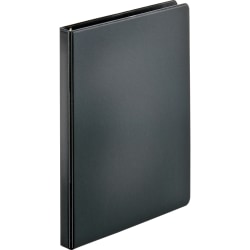 Business Source Basic Round Ring Binders - 1/2" Binder Capacity - Round Ring Fastener(s) - Vinyl - Black - 8.96 oz - 1 / Each