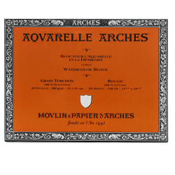 Arches® Aquarelle Watercolor Block, 140 Lb, Rough Press, 12" x 16"