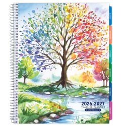 2026-2027 Excello Brands Weekly/Monthly Academic Year Teacher Planner, 8-1/2" x 11", Tree Seasons, August To July, Total Qty 1