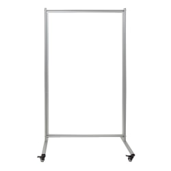 Luxor Double-Sided Mobile Magnetic Dry-Erase Whiteboard Room Divider, 75" x 43", Aluminum Frame With Silver Finish