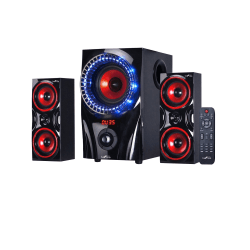 BeFree Sound 2.1 Channel Bluetooth® Surround Sound Speaker System, Red/Black