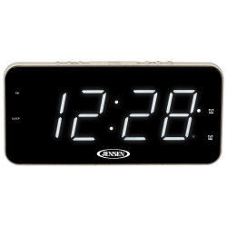 Jensen JCR-212 AM/FM Digital Dual-Alarm Clock Radio, 7.56"H x 3.74"W x 0.98"D, Black
