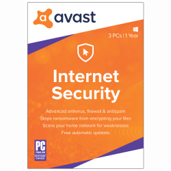 Avast Internet Security For 3 Devices, 1-Year Subscription, Disc