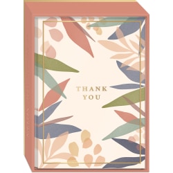 Lady Jayne Thank You Boxed Cards, 3-1/2" x 5", Layered Leaves, Pack Of 12 Cards