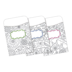 Barker Creek Peel & Stick Library Pockets, Color Me! In My Garden, Pack Of 30