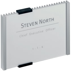 DURABLE® Wall Mounted INFO SIGN - 6-1/8" x 4-3/8" - Rectangular Shape - Acrylic, Aluminum -Easy to Update - Silver - 1 Pack