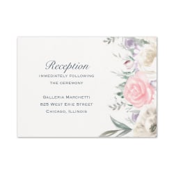 Custom Shaped Wedding & Event Reception Cards, 4-7/8" x 3-1/2", Ethereal Floral, Box Of 25 Cards