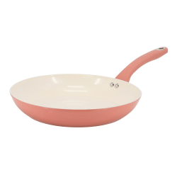Martha Stewart Everyday Rexford Aluminum Ceramic Nonstick Frying Pan, 9-1/2", Coral