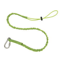 Ergodyne Squids 3101 Extended Stainless Single-Carabiner Tool Lanyards, 15 Lb, 54", Lime, Pack Of 6 Lanyards