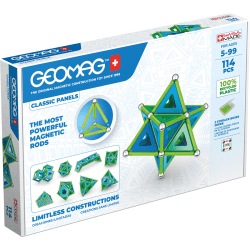 Geomag Classic Panels Magnetic Building Set, Green Line Color, 114 Pieces