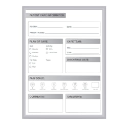 Ghent Patient Room Magnetic Dry-Erase Whiteboard,18" x 24"