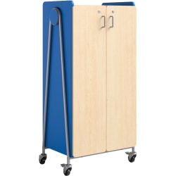 Safco® Whiffle Double-Column 14-Drawer Mobile Storage Cart, 60"H x 30"W x 19-3/4"D, Spectrum Blue