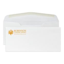 Gummed Seal, Stationery Envelopes, 4-1/8" x 9-1/2",  1 PMS Color Flat Print, Custom #10, 24 lb. CLASSIC CREST® Solar White, Box Of 250