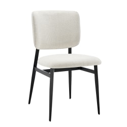 Eurostyle Felipe Fabric Side Accent Chair, Beige/Black