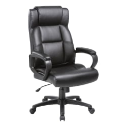 Lorell® SOHO Ergonomic Bonded Leather High-Back Executive Chair, Black