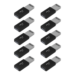 PNY USB 2.0 Flash Drives, 16GB, Black, Pack Of 10 Drives