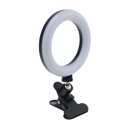 Realspace™ 6" LED Ring Light With Clip-On Monitor Mount Or Tripod Stand, Adjustable, 9-5/8"H, Black