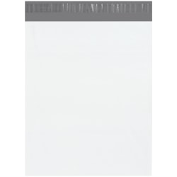 Partners Brand 24" x 36" Poly Mailers With Tear Strips, White, Case Of 200 Mailers