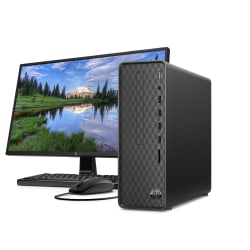 HP Slim S01-pF1046b Desktop PC Bundle, 23.8" Screen, Intel® Core™ i3, 8GB Memory, 256GB Solid State Drive, Windows® 10, 9EE15AA#ABA