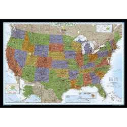 National Geographic United States Decorator Map, Laminated, 43.5" x 30.5"