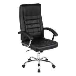 Mind Reader Ergonomic Faux Leather Executive Office Chair, 45-47 1/2"H, Black