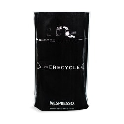 Nespresso Recycling Bag, 14-1/2"H x 10-1/2"W x 1/16"D, Black
