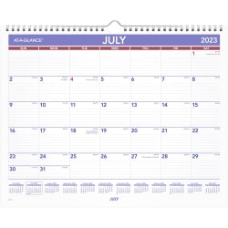AT-A-GLANCE® Academic Monthly Wall Calendar, 15" x 12", July 2023 to June 2024, AY828