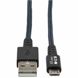 Tripp Lite Heavy Duty USB-A To USB Micro-B Charging Sync Cable, 6", Gray
