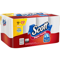 Scott Choose-A-Sheet Paper Towels - Mega Rolls - 1 Ply - 102 Sheets/Roll - White - Perforated, Absorbent - For Home, Office, School - 12 / Pack