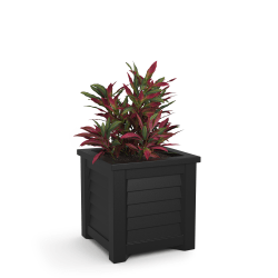 Mayne Lakeland Square Planter, 16"H, Black