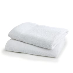 Medline Interblend Bath Towels, 24" x 48", 8 Lb, White, Pack Of 12