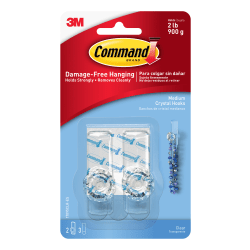 3M™ Command™ Damage-Free Removable Crystal Plastic Knob Hook, 2 Lb Medium, Clear