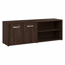 Bush® Business Furniture Hybrid Low Storage Cabinet With Doors And Shelves, 21-1/4"H x 59-3/16"W x 15-3/4"D, Black Walnut, Standard Delivery