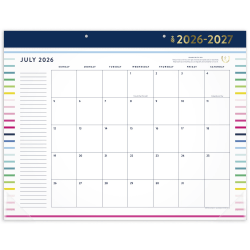Simplified by Emily Ley for AT-A-GLANCE® Academic 2026-2027 Monthly Desk Pad Calendar, Happy Stripe, Standard, 17" x 21 3/4"