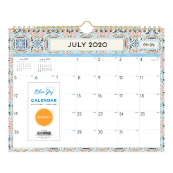 Blue Sky™ Academic Monthly Wall Calendar, 11" x 8-3/4", Morocco Mirage, July 2020 To June 2021, 119248