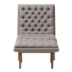 Baxton Studio Yasin Fabric Chair And Ottoman Set, Gray/Walnut