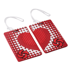 Samsonite® PVC ID Tags, 4"H x 3"W x 1/16"D, True Love Red, Pack Of 2