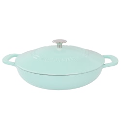 Martha Stewart 3.5-Quart Enameled Cast Iron Braiser With Self Basting Lid, Blue