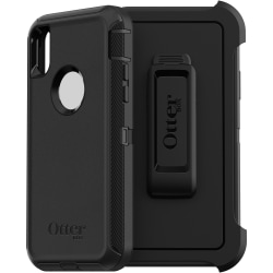 OtterBox Defender Carrying Case (Holster) Apple iPhone X, iPhone XS Smartphone - Black - Drop Resistant, Dust Proof Port, Dirt Resistant Port, Lint Resistant Port, Impact Resistant - Belt Clip