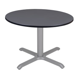 Regency Cain Round X-Base Breakroom Table, 29"H x 48"W x 48"D, Gray/Gray