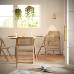 Flash Furniture Galene Folding Chairs, Natural, Set Of 2 Chairs