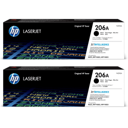 HP 206A Black Toner Cartridges, W2110AD1, Total Qty 2