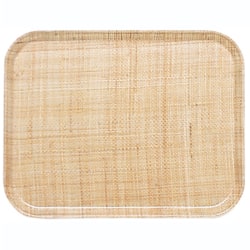 Cambro Camtray Rectangular Serving Trays, 14" x 18", Rattan, Pack Of 12 Trays